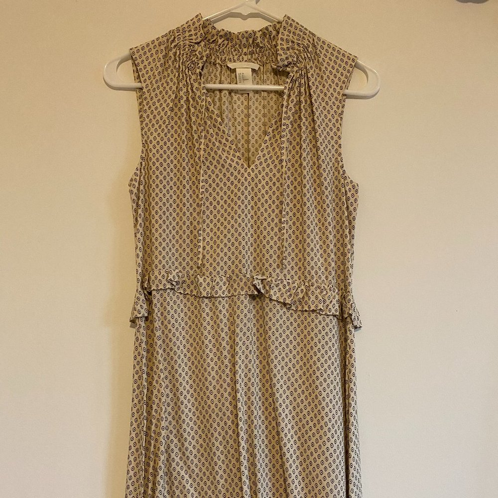 H&M Peplum Light Brown Dress Above the Knee Size 4